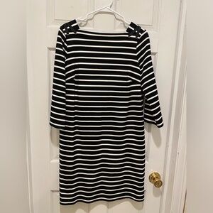 Chico’s Black and White Striped Dress